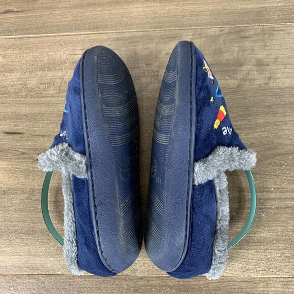 Wonder Nation Boys Size 13-1 Fur Slipper Pizza Burger Give Me Some Space Suede - Picture 6 of 11